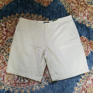 Eddie Bauer khaki flat-front shorts
